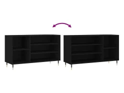 Zapatero negro 102x36x60 cm Madera contrachapada