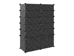 Zapatero negro 94x37x125 cm PP