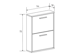 Zapatero New Aura 2 puertas abatibles natural 73x54x18 cm