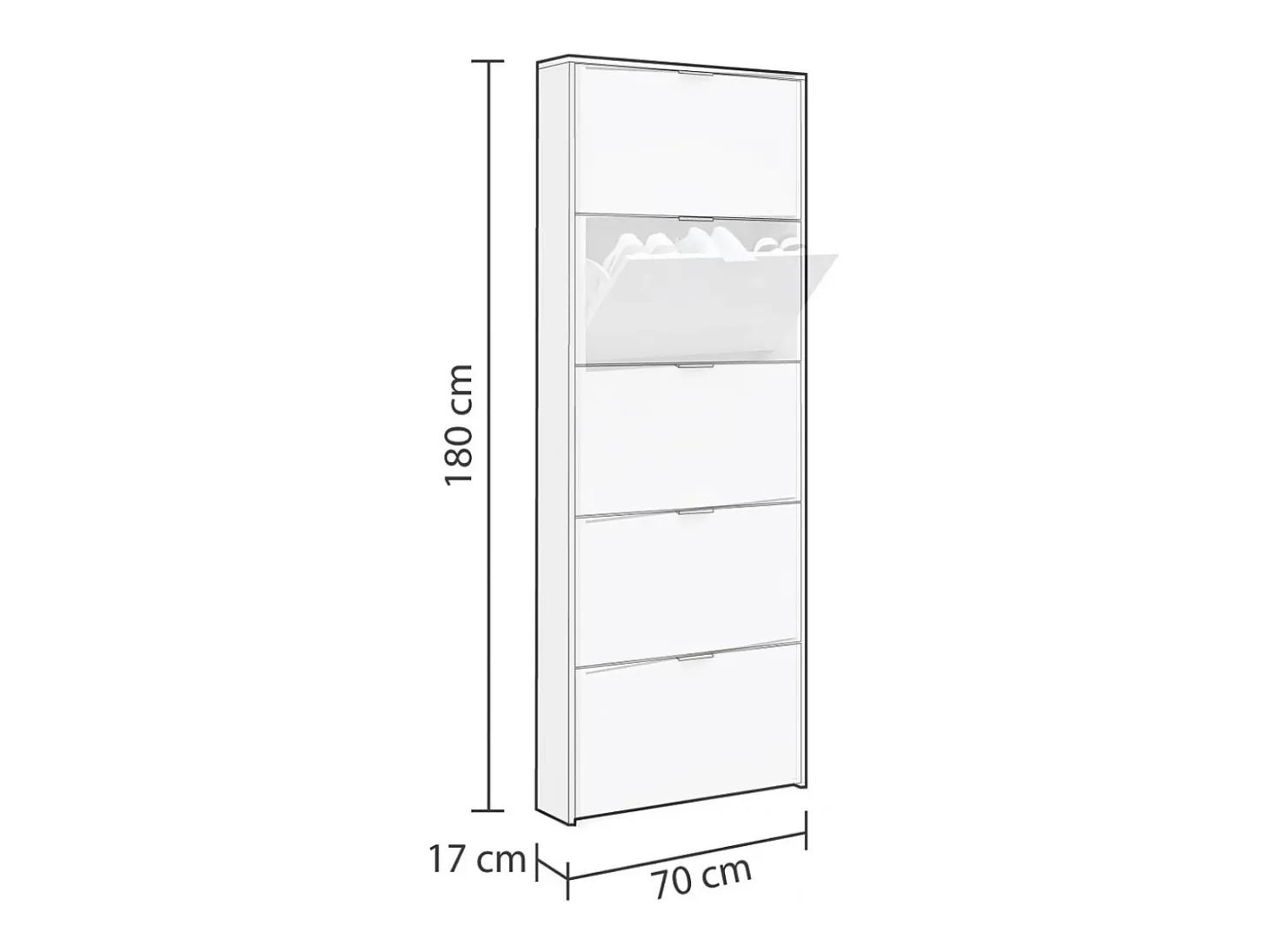 Zapatero Nia 5 Puertas Blanco Brillo