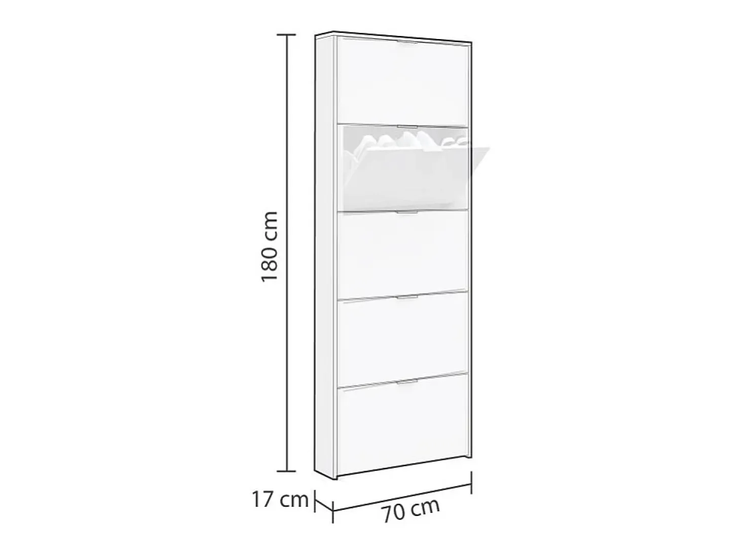 Zapatero Nia 5 Puertas Blanco Brillo