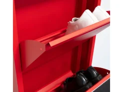 Zapatero Pisa de 9 puertas en metal rojo. Se entrega completamente montado.