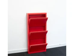Zapatero Pisa de 9 puertas en metal rojo. Se entrega completamente montado.