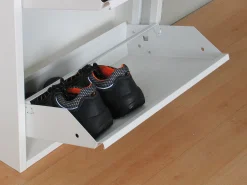 Zapatero Pisa de 9 puertas en metal blanco. Se entrega completamente montado.