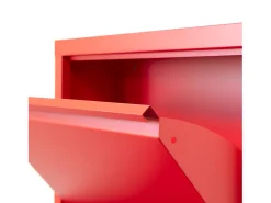 Zapatero Pisa de 4 puertas en metal rojo. Se entrega montado.