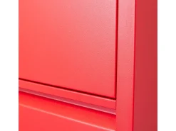 Zapatero Pisa de 3 puertas en metal rojo. Se entrega montado.