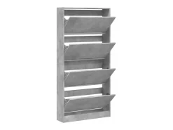 Zapatero plegable de 4 cajones en gris hormigón