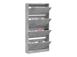 Zapatero plegable de 4 cajones en gris hormigón