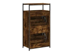 Zapatero roble ahumado 60x34x112 cm madera de ingeniería