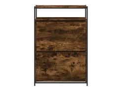 Zapatero roble ahumado 75x34x112 cm madera de ingeniería
