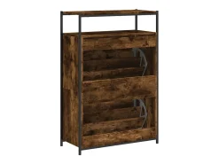 Zapatero roble ahumado 75x34x112 cm madera de ingeniería