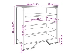 Zapatero roble ahumado 80x38x78 cm madera de ingeniería