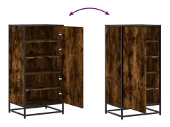 Zapatero roble ahumado 48x38x97,5 cm madera de ingeniería