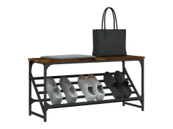 Zapatero roble ahumado 90x30x45 cm madera de ingeniería