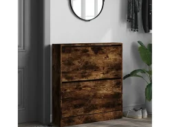 Zapatero roble ahumado 80x21x87,5 cm madera de ingeniería