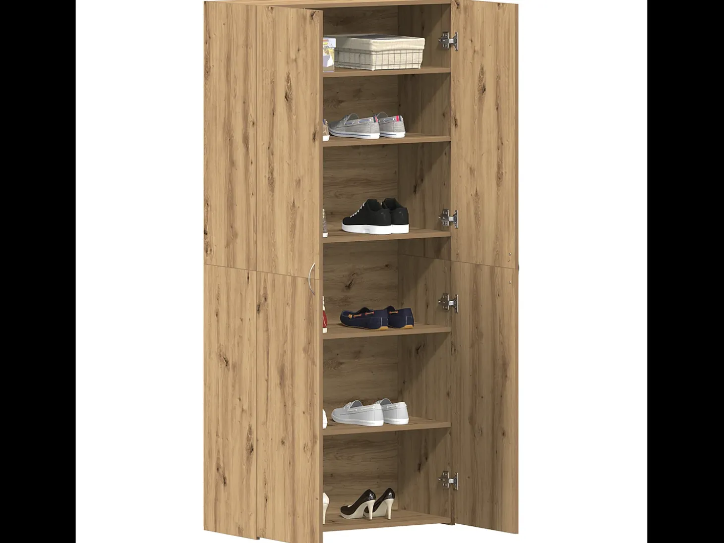 Zapatero Roble artesanal 80x35,5x180 cm Madera de ingeniería