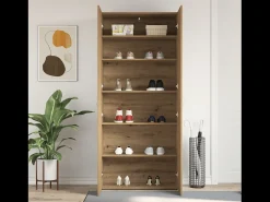Zapatero Roble artesanal 80x35,5x180 cm Madera de ingeniería