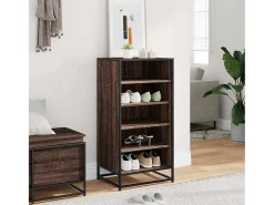 Zapatero roble marrón 48x38x97,5 cm madera de ingeniería