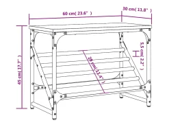 Zapatero roble marrón 60x30x45 cm madera de ingeniería