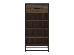 Zapatero roble marrón 48x38x97,5 cm madera de ingeniería