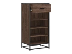 Zapatero roble marrón 48x38x97,5 cm madera de ingeniería