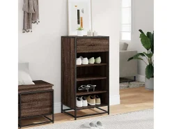 Zapatero roble marrón 48x38x97,5 cm madera de ingeniería