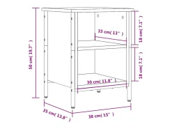 Zapatero roble marrón 38x35x50 cm madera de ingeniería