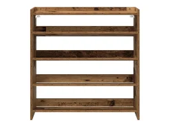 Zapatero roble marrón 80x25x81 cm madera de ingeniería
