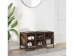 Zapatero roble marrón 90x38x45,5 cm madera de ingeniería