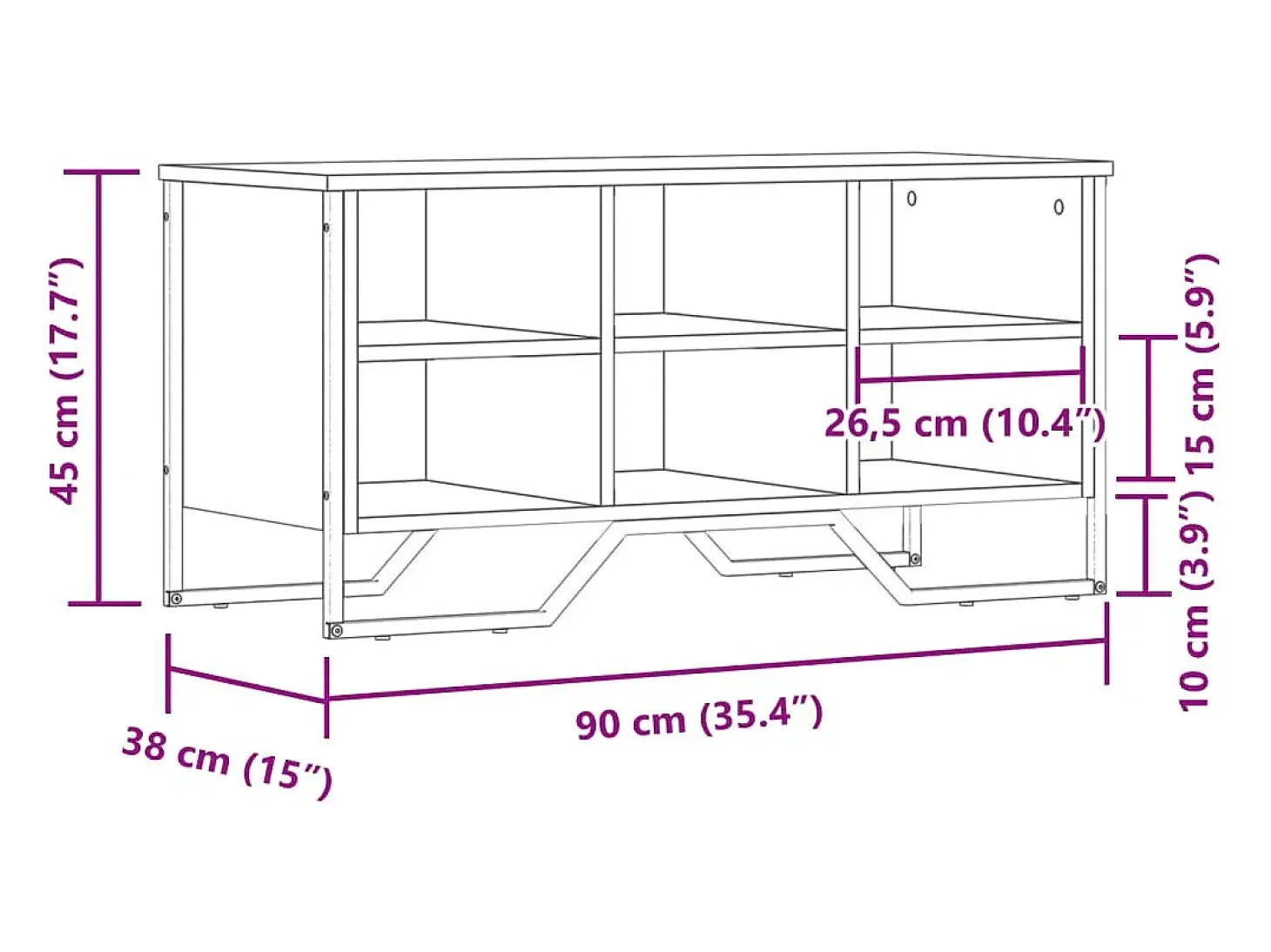 Zapatero roble marrón 90x38x45,5 cm madera de ingeniería