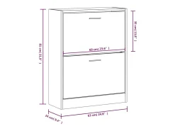 Zapatero Roble marrón 63x24x81 cm Madera de ingeniería