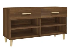 Zapatero Roble marrón 102x35x55 cm Madera de ingeniería