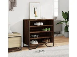Zapatero roble marrón 80x38x78 cm madera de ingeniería