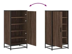 Zapatero roble marrón 48x38x97,5 cm madera de ingeniería