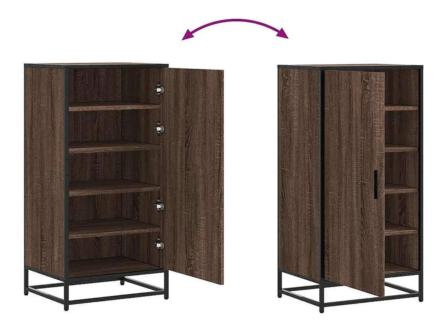 Zapatero roble marrón 48x38x97,5 cm madera de ingeniería