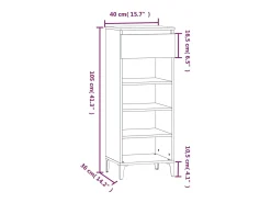 Zapatero Roble marrón 40x36x105 cm Madera de ingeniería