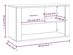 Zapatero Roble marrón 80x35x45 cm Madera de ingeniería