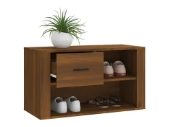 Zapatero Roble marrón 80x35x45 cm Madera de ingeniería