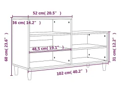 Zapatero Roble marrón 102x36x60cm Madera de ingeniería
