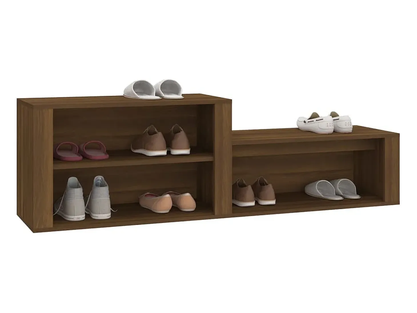 Zapatero Roble marrón 150x35x45cm Madera de ingeniería