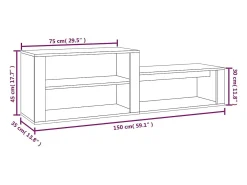 Zapatero Roble marrón 150x35x45cm Madera de ingeniería