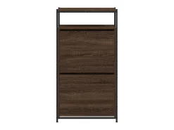 Zapatero roble marrón 60x34x112cm madera de ingeniería