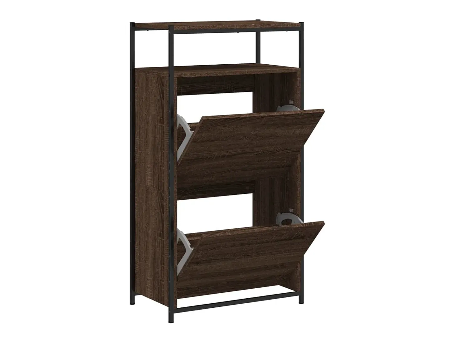 Zapatero roble marrón 60x34x112cm madera de ingeniería