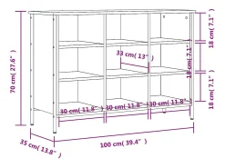 Zapatero roble marrón 100x35x70cm madera de ingeniería