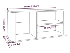 Zapatero Roble marrón 100x35x45cm Madera de ingeniería