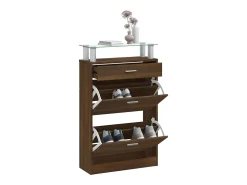 Zapatero Roble marrón 63x24x104cm Madera de ingeniería