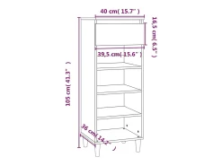 Zapatero Roble marrón 40x36x105cm Madera de ingeniería