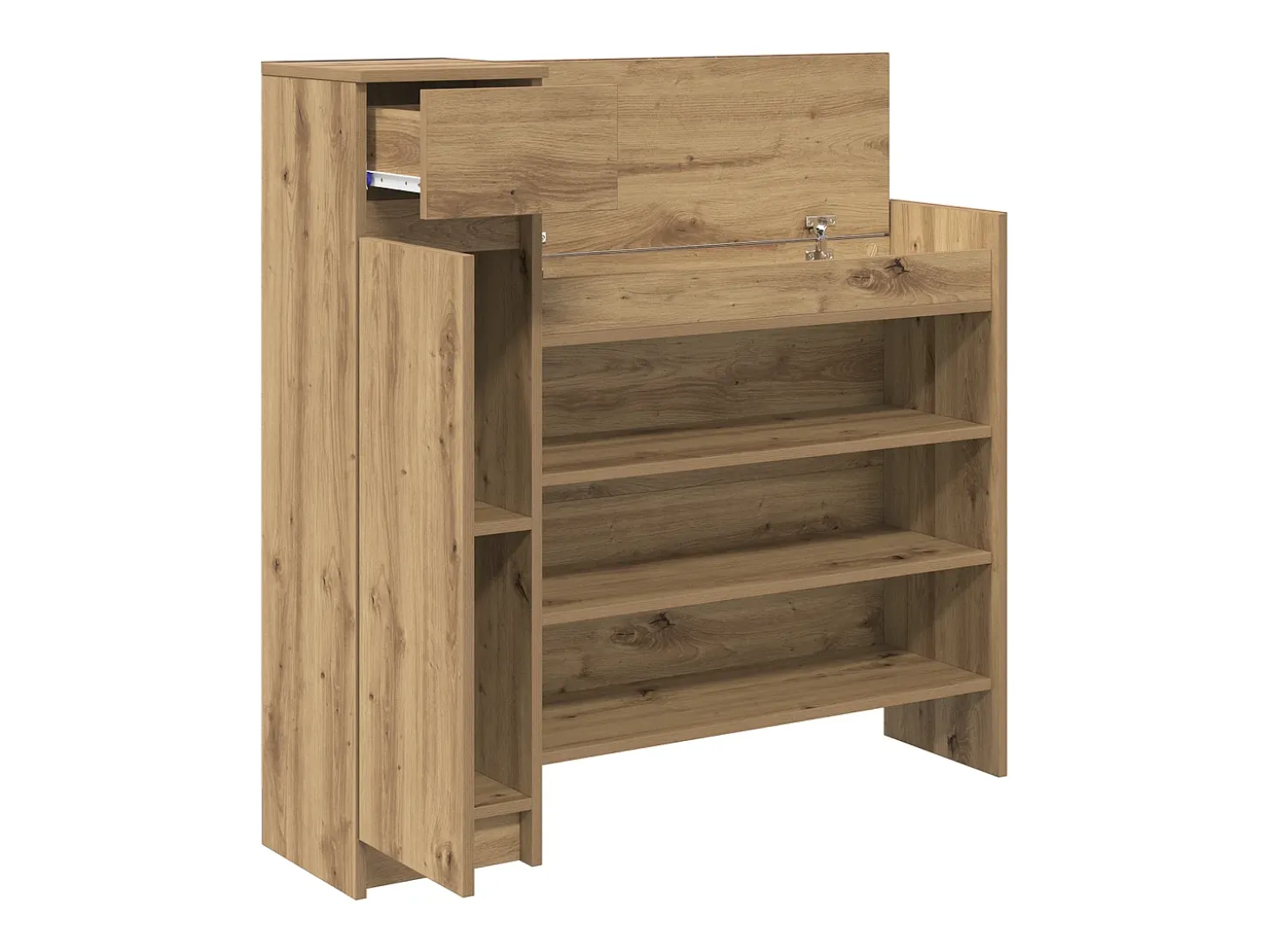 Zapatero Roble 100,5x28x100 cm Madera de ingeniería