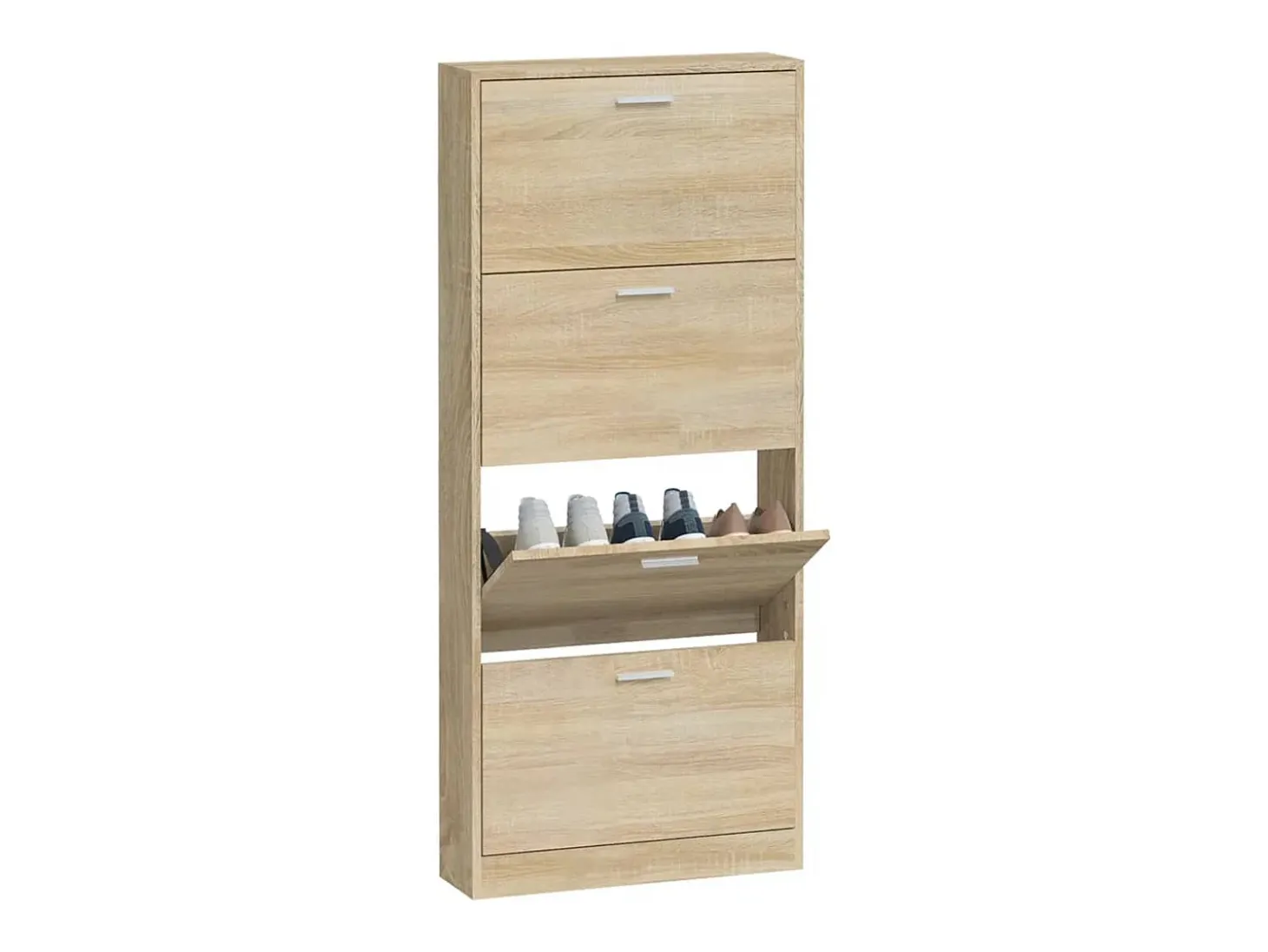 Zapatero Roble 59x17x150 cm Madera de ingeniería