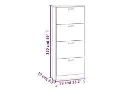 Zapatero Roble 59x17x150 cm Madera de ingeniería